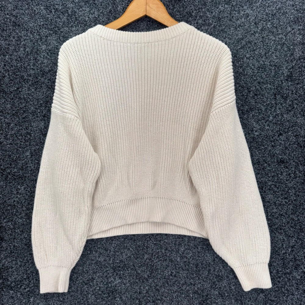 Brandy Melville Brianna Sweater Cream Off White Shaker Knit Crew Neck MH321 OS